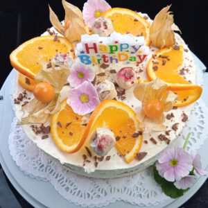 Käse-Sahne Torte mit Orange